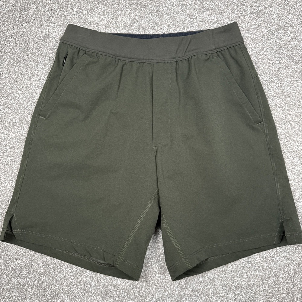 Public Rec Shorts Men 28 Green Elastic Waist Athletic Gym Performance